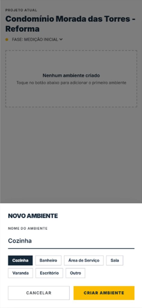 Criação de ambiente no checklist de medição do HEROGRAN no celular