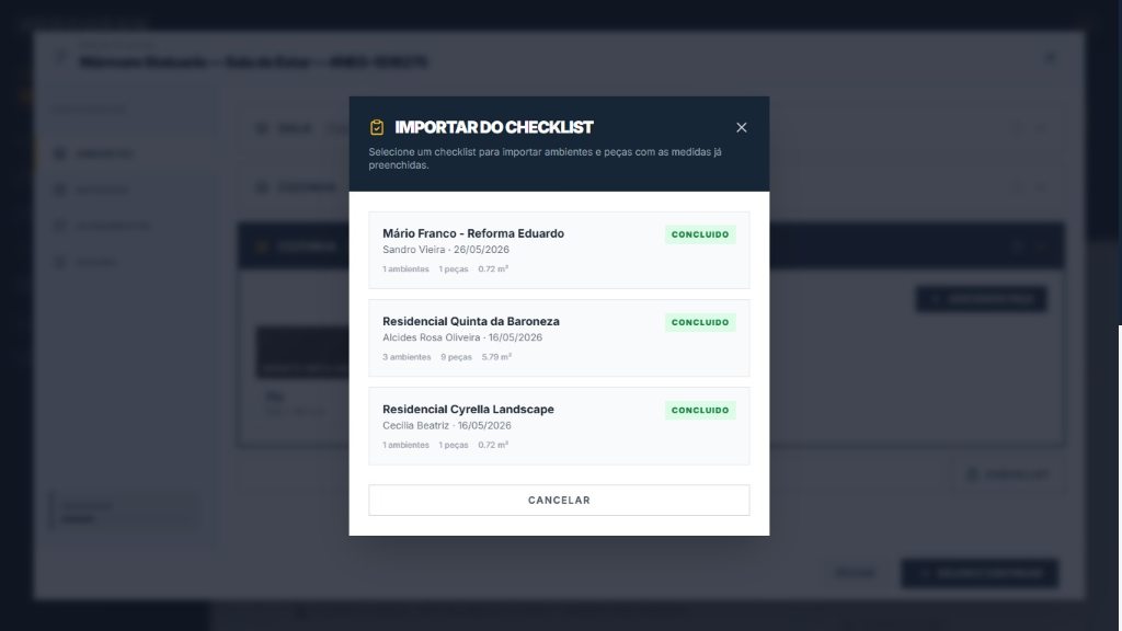 Importação do checklist no configurador 3D do HEROGRAN